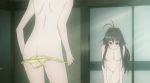  2girls animated animated_gif areolae ass breasts butt_crack ezomori_nozomu kanokon large_breasts minamoto_chizuru multiple_girls nipples nude panties underwear undressing 