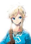  ahoge bangs blonde_hair blue_eyes eyebrows_visible_through_hair highres link male_focus pointy_ears sidelocks simple_background smile solo sumomo the_legend_of_zelda the_legend_of_zelda:_breath_of_the_wild upper_body white_background 