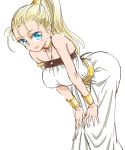  aqua_eyes ass bent_over blonde_hair blue_eyes breasts chrono_trigger cleavage covered_nipples jewelry large_breasts long_hair marle necklace open_mouth ponytail s-a-murai smile solo 