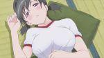  00s 1girl animated animated_gif blush breasts kanokon large_breasts lying minamoto_chizuru nipples no_bra shirt_lift solo 