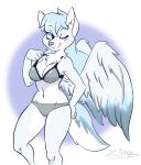  2018 anthro breasts canine clothed clothing digital_drawing_(artwork) digital_media_(artwork) female fur hair hi_res mammal simple_background smile solo standing swimsuit white_fur ziggy_fox 