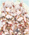  2boys 2girls alternate_costume alternate_hair_length alternate_hairstyle animal_ears bare_shoulders black_hair black_thighhighs blush breasts brown_eyes cat_ears chest_jewel chibi cleavage commentary_request cosplay covered_navel detached_sleeves facial_mark gloves grey_hair highleg highleg_leotard jacket leotard long_hair looking_at_viewer low_twintails medium_breasts mio_(xenoblade) multicolored_hair multiple_boys multiple_girls nia_(blade)_(xenoblade) nia_(blade)_(xenoblade)_(cosplay) nia_(xenoblade) noah_(xenoblade) ponytail red_jacket rex_(xenoblade) short_hair small_breasts thighhighs twintails ui_frara very_long_hair white_gloves xenoblade_chronicles_(series) xenoblade_chronicles_2 xenoblade_chronicles_3 yellow_eyes 