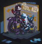 absurd_res aquatic bdsm bondage bound bulge chastity_bulge chastity_device clothing collar drone fish handles_on_hips hi_res latex latex_clothing latex_skinsuit leash leashed_collar lips lock_bulge lock_symbol null null_bulge perma permanent petplay roleplay rubberjett shark shark_fin shark_tail skinsuit tight_clothing