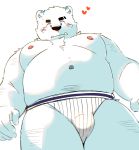 &lt;3 2018 anthro bear belly bhtoss blush bulge clothing fur male mammal moobs navel nipples overweight overweight_male polar_bear solo underwear white_fur 