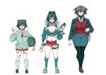  3girls absurdres bandaid bandaid_on_leg black_pantyhose bra breasts cellphone cleavage evolutionary_line green_bra green_nails green_skirt green_socks gyaru_bulbasaur highres holding holding_phone ivysaur large_breasts leg_warmers looking_at_viewer multiple_girls nail_polish o-ring o-ring_thigh_strap pantyhose phone pokemon red_eyes red_nails skirt smartphone smile socks thigh_strap underwear ushimochi v venusaur white_leg_warmers 