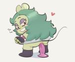  &lt;3 2018 anal anal_masturbation anthro anus bedroom_eyes blush boots bottomless clothed clothing digital_media_(artwork) dildo female fink_(ok_k.o.!_lbh) footwear fur green_fur green_hair hair half-closed_eyes hi_res junyois long_hair looking_back mammal masturbation mouse ok_k.o.!_let&#039;s_be_heroes pose rear_view rodent seductive sex_toy short simple_background smile solo thin_tail young 