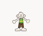  animated anthro asriel_dreemurr boss_monster caprine clothed clothing digital_media_(artwork) fangs fur long_ears male mammal simple_background solo squatlord striped_clothing striped_shirt stripes undertale video_games white_background white_fur 