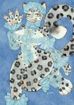 2026 3_toes 4_fingers alternative_fashion anthro armwear big_breasts biped black_spots blue_background blue_clothing bow_(feature) bow_tie breasts claws clothed clothing countershading fangs feet felid female female_anthro fingers frilly fur grey_body grey_fur grey_tail headgear headwear hi_res j-fashion kyokyota leopard_spots lingerie looking_at_viewer maid_headdress mammal markings multicolored_body multicolored_tail open_mouth pantherine pawpads paws pink_nose pink_pawpads signature simple_background smile snow_leopard solo spots spotted_body spotted_fur spotted_markings spotted_tail tail tail_markings teeth thick_thighs toes tongue translucent translucent_clothing under_boob whiskers white_body white_fur wide_hips yellow_claws yellow_eyes zipper
