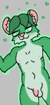 animated anthro balls belly felid flaccid floating_heart fur genitals green_body green_eyes green_hearts grey_background heart_eyes heart_symbol hi_res looking_at_viewer male mammal navel nipples nude pantherine penis pink_ears pink_nipples pink_nose pink_penis simple_background snow_leopard solo spots standing striped_body striped_fur stripes therealmessyroomguy1 white_balls white_belly white_underside