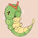  &gt;_&lt; caterpie female feral nintendo pink_background pok&eacute;mon pok&eacute;mon_(species) pussy sapphicespeons simple_background solo sweat video_games 
