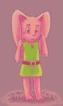  bottomless clothed clothing cute fur girly holding_ears lagomorph link link_(rabbit_form) male mammal nintendo pink_fur rabbit red_eyes shirt the_legend_of_zelda video_games 