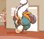  anthro anus backsack balls belly big_anus big_balls big_butt blush bodily_fluids bottomless butt canid canine clothed clothing duo fox fully_clothed genital_fluids genitals glans holding_object hoodie hoodie_only huge_anus huge_balls hyper hyper_balls hyper_genitalia joe_(joebluefox) joebluefox laundry_basket leaking_precum looking_at_another male mammal overweight overweight_male penis precum precum_trail puffy_anus raised_tail rear_view scratching standing tail thick_thighs topwear topwear_only undressing 