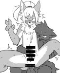  2026 accessory ahegao anal anal_penetration animal_genitalia anthro anthro_on_anthro anthro_penetrated anthro_penetrating anthro_penetrating_anthro anus biped blush bodily_fluids canid canine canis censor_bar censored censored_genitalia censored_penis chair_position cheek_tuft chest_tuft cum cum_while_penetrated digital_drawing_(artwork) digital_media_(artwork) duo facial_tuft from_behind_position front_view genital_fluids genital_slit genitals gesture hair_accessory hair_tie hand_gesture handjob handjob_while_penetrating head_tuft hi_res intraspecies licking looking_pleasured male male/male male_penetrated male_penetrating male_penetrating_male mammal monochrome nifram_logan nude nude_anthro nude_male penetration penile penile_penetration penis penis_in_ass pizademokttero plantigrade sex simple_background slim slim_anthro slim_male tapering_penis tongue tongue_out topknot tuft v_sign white_background wolf 