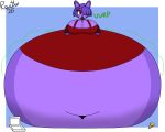 2026 anthro belly belly_expansion big_belly big_breasts black_eyebrows bloated blue_background bonfie_(cryptiacurves) bonnie_(fnaf) border bow_tie box breasts buckteeth burping clothing colored container deep_navel digital_media_(artwork) expansion eyebrows eyelashes eyeshadow female fingerless_gloves five_nights_at_freddy's food front_view glorp gloves groan groaning_belly hair hand_on_belly hand_on_own_belly handwear hi_res huge_belly huge_breasts hyper hyper_belly hyper_breasts immobile lagomorph leporid makeup mammal morbidly_obese morbidly_obese_anthro morbidly_obese_female motion_lines multicolored_body navel obese obese_anthro obese_female onomatopoeia open_mouth overweight overweight_anthro overweight_female pink_tongue pizza pizza_box purple_body purple_ears purple_hair purple_inner_ear purple_nose rabbit reathe red_bow_tie red_clothing red_eyes red_eyeshadow red_fingerless_gloves red_gloves red_handwear red_mouth red_topwear scottgames shaded signature simple_background solo sound_effects star_accessory teeth text tongue topwear two_tone_body weight_gain white_border