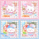  4others bai_gui_hua_zi character_name chef_hat chibi chibi_only chibikemo chiikawa chiikawa_(character) commission cooking egg furry hachiware_(chiikawa) hat holding ketchup mihuashi_commission mini_person momonga_(chiikawa) multiple_others other_focus oversized_food oversized_object postage_stamp postage_stamp_(medium) too_many_watermarks usagi_(chiikawa) watermark 
