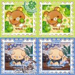  animal animal_focus animalization bai_gui_hua_zi bear character_name chibi chibi_only clothed_animal clover commission dog four-leaf_clover heisei_retro indoors leon_s._kennedy mihuashi_commission no_humans outdoors postage_stamp postage_stamp_(medium) resident_evil rilakkuma san-x too_many_watermarks watermark 