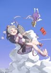  >_< 2girls bad_feet bdsm bird_wings black_hair black_skirt black_wings blonde_hair blue_sky blush bondage bound brown_hat camera chinese_commentary cloud commentary_request covered_nipples dated day feathered_wings frilled_skirt frills geta hair_ribbon hat highres long_sleeves long_tongue moriya_suwako multiple_girls open_mouth pointy_ears pom_pom_(clothes) purple_skirt purple_vest red_eyes red_hat restrained ribbon saliva shameimaru_aya shirt single_bare_foot skirt skirt_set sky tearing_up tengu-geta tokin_hat tongue tongue_wrap touhou tress_ribbon very_long_tongue vest white_shirt wide_sleeves wings yazato_ichimushi 