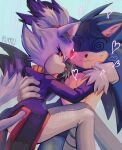 absurd_res anthro blaze_the_cat blush bodily_fluids domestic_cat duo ears_down eulipotyphlan felid feline felis female hair hand_on_back hand_on_shoulder heart_symbol hedgehog hero hi_res hug kumucd licking looking_at_viewer male male/female mammal on_lap pivoted_ears ponytail princess protective romantic romantic_couple royalty saliva saliva_string sega sitting_on_lap sonic_the_hedgehog sonic_the_hedgehog_(series) swirl_eyes tongue yellow_eyes