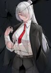  1girl absurdres ak-15_(erwin)_(girls'_frontline) ak-15_(girls'_frontline) black_jacket black_pants black_suit business_suit collared_shirt formal_clothes girls'_frontline girls'_frontline_2:_exilium highres jacket necktie notporred pant_suit pants red_necktie shirt shirt_tucked_in suit suit_jacket suit_pants voymastina_(girls'_frontline_2) 