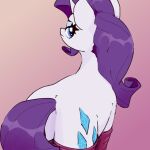 blue_eyes butt clothed clothed_feral clothing cutie_mark equid equine eyelashes female feral friendship_is_magic hair hasbro horn looking_at_viewer mammal my_little_pony mythological_creature mythological_equine mythology pupils purple_hair quadruped rarity_(mlp) rnghat solo tail unicorn white_body