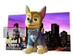  ao-2-nick_(artists) black_jacket black_nose canine chase_(paw_patrol) city dog fur grand_theft_auto looking_at_viewer mammal paw_patrol rockstar_games video_games 