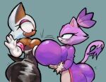 2026 accessory anthro armwear bat big_breasts big_butt black_bodysuit black_clothing black_eyes black_skinsuit black_tail blaze_the_cat blue_background blush bodysuit bottomwear breast_to_breast breasts brown_body brown_inner_ear butt clothing coat colored comparing darksydeup digital_media_(artwork) domestic_cat duo elbow_gloves eyelashes eyeshadow felid feline felis female forehead_gem gem gloves hair hair_accessory hairband hand_on_breast hand_on_own_breast handwear hi_res holding_breast huge_breasts makeup mammal motion_lines pants pink_eyeshadow portrait purple_body purple_clothing purple_coat purple_ears purple_hair purple_tail purple_tailcoat purple_topwear red_gem red_hairband rouge_the_bat scut_tail sega shaded short_tail side_view simple_background skinsuit smile smiling_at_another sonic_the_hedgehog_(series) tail tailcoat tan_inner_ear thick_thighs three-quarter_portrait tight_clothing topwear white_armwear white_bottomwear white_clothing white_ears white_elbow_gloves white_gloves white_hair white_handwear white_pants