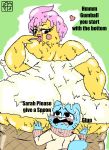  big_breasts big_butt blush breasts butt cartoon_network dessert dxoz female food gumball_watterson huge_butt ice_cream sarah_(tawog) the_amazing_world_of_gumball thick_thighs wide_hips 