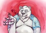 aged_up anthro bear belly blowing_kiss boris_mrazovito gay_dads heart_symbol male mammal mature_male musclegut muscular overweight overweight_anthro polar_bear professor solo squirmynoodle teacher ursine