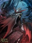  artist_name barefoot bat_wings fangs highres legend_of_the_cryptids male_focus mauricio_herrera moon night night_sky official_art open_mouth pointy_ears red_eyes sky solo vampire white_hair wings 