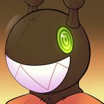 1:1 animate_inanimate antennae_(anatomy) anthro ax&amp;l_(crowbrainer) farigiraf generation_2_pokemon generation_9_pokemon girafarig giraffe giraffid gradient_background green_eyes headshot_portrait hybrid_pokemon hypnosis icon living_plushie looking_at_viewer male mammal mind_control nintendo plushie pokemon pokemon_(species) portrait rindeadsong ringed_eyes seam_(sewing) sharp_teeth simple_background smile solo stitch_(sewing) teeth toothy_grin