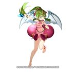  :d ankleband bangs barefoot blush bracelet character_request chiki dress fire_emblem fire_emblem:_monshou_no_nazo fire_emblem_heroes floating_hair full_body green_eyes green_hair headpiece holding jewelry long_hair matsui_hiroaki official_art open_mouth pink_dress pointy_ears ponytail short_dress simple_background smile solo standing standing_on_one_leg watermark white_background wings 