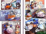 abdominal_bulge absurd_res anthro avian balls bargaining bird bone_imprints burping canid canine canis cheek_bulge cheerleader college college_student comic digestion fingering fingering_self football_field genitals group hi_res korrie_(character) lagomorph leporid mammal masturbation neck_bulge nerd oral_vore rabbit reina_(sachasketchy) sachasketchy school semi_willing_vore sex_inside_body sex_inside_stomach swallowing toucan trio vore willing_prey wolf