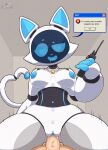2026 4_fingers anthro anthro_focus anthrofied areola artist_logo bell bell_collar bellabot black_face blue_areola blue_clitoris blue_eyebrows blue_eyes blue_fingers blue_inner_ear blue_mouth blue_nipples blue_nose blue_pawpads blue_sclera blue_tongue blue_vulva bodily_fluids bouncing breasts cel_shading cheek_tuft clitoris club_arms collar controller cowgirl_position cum cum_on_penis domestic_cat dominant dominant_female drooling duo erection eyebrows eyelashes facial_tuft felid feline felis female female_focus female_on_top female_penetrated fingers first_person_view for_a_head from_front_position fucked_silly genital_fluids genitals heart_eyes heart_symbol heart_tail hi_res holding_object human human_on_anthro human_on_robot inside interspecies ka-t logo looking_at_viewer looking_pleasured machine male male/female male_on_bottom male_penetrating mammal medium_breasts message_box microsoft microsoft_windows motion_lines nipples nude object_head on_bottom on_top one_eye_half-closed open_mouth open_smile pawpads penetration penis portrait pudu_robotics questionable_consent raised_eyebrow razgrizdl remote_control robophilia robot robot_anthro robot_joints saliva screen screen_face screen_head segmented_body segmented_tail sex shaded small_eyebrows smile solo_focus spanish_description spanish_text speech_bubble spread_legs spreading stuttering tail talking_to_viewer text thick_thighs three-quarter_portrait tongue translation_request tuft vaginal vaginal_fluids vaginal_penetration vein vulva wet wet_penis white_body wide_hips windows_xp