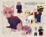  alternate_universe animal animal_focus animal_with_hair animalization artist_name blonde_hair blue_coat blue_eyes blue_flower bow_(weapon) braided_tail brown_cat brown_hair cape cat clothed_animal coat commentary crown dagger dream_smp english_commentary epaulettes flower graypillow grin hair_flower hair_ornament harpoon highres knife mace minecraft minecraft_youtube no_humans passerine_(dream_smp) pink_cat pink_hair polearm purple_flower red_cape red_eyes reference_inset shirt short_hair simple_background sitting smile standing sword tail tail_flower tail_ornament technoblade tommyinnit trident weapon whiskers white_shirt wilbur_soot yellow_cat 