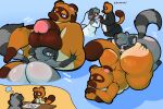 anal animal_crossing anthro balls big_balls big_butt big_penis blue_eyes blush brown_body butt canid canine chappy_(chappystick) chappystick clothing dipstick_tail dress duo english_text exclamation_point eyes_closed fantasizing genitals green_eyes grey_body half-closed_eyes hand_holding huge_balls huge_butt huge_hips huge_penis huge_thighs male male/male mammal markings narrowed_eyes nintendo nude onomatopoeia oral penis procyonid raccoon raccoon_dog rimming sex sound_effects suit tail tail_markings tanuki text thick_thighs tom_nook_(animal_crossing) wedding_dress wide_hips