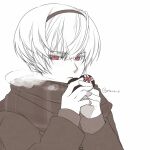  1boy black_hairband box commentary_request fire_emblem fire_emblem_fates gift gift_box hairband heart-shaped_box highres leo_(fire_emblem_fates) looking_at_viewer male_focus nknaxs red_eyes short_hair 