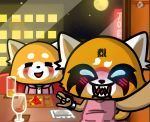  2018 aggressive_retsuko anthro city clothed clothing digital_media_(artwork) female inside malky-way_(artist) mammal night red_panda retsuko sanrio skyline solo window 