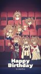  6+girls :d ;d absurdres ambience_synesthesia angelina_(ambience_synesthesia_2021)_(arknights) angelina_(ambience_synesthesia_2025)_(arknights) angelina_(arknights) angelina_(distinguished_visitor)_(arknights) angelina_(summer_flower)_(arknights) animal_ear_fluff animal_ears arknights arm_strap belt black_collar black_dress black_leotard black_shirt black_thighhighs black_wrist_cuffs blue_dress brown_hair cake casual_one-piece_swimsuit cellphone chair chewing chinese_commentary closed_eyes coat collar commentary_request cup deformed dress drinking drinking_glass drinking_straw english_text food fox_ears fox_girl fox_tail hairband happy_birthday highres holding holding_cake holding_cup holding_food holding_matchstick holding_phone holding_tray indoors infection_monitor_(arknights) jacket juice leotard lighting_candle long_hair looking_at_viewer movie_theater multicolored_hairband multiple_girls multiple_persona no_nose off-shoulder_dress off_shoulder on_chair one-piece_swimsuit one_eye_closed open_clothes open_coat open_jacket orange_eyes orange_juice own_hands_clasped own_hands_together phone popcorn red_coat red_hairband red_jacket red_one-piece_swimsuit red_skirt sandals selfie sharing_food shi_ye_ddd shirt shirt_tucked_in sitting skirt smartphone smile strapless strapless_dress striped_clothes striped_hairband swimsuit swimsuit_cover-up tail theater_seating thighhighs tray twintails two-tone_hairband white_belt white_coat white_sandals wrist_cuffs 