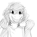  anthro black_and_white comic female fish gills hair happy hladilnik looking_at_viewer marine monochrome open_mouth open_smile shark shell smile solo teeth underwater water 