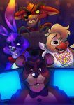  animatronic anthro avian bear bird bonnie_(fnaf) canine chica_(fnaf) chicken digital_media_(artwork) female five_nights_at_freddy&#039;s fox foxy_(fnaf) freddy_(fnaf) hi_res ladynoface96 lagomorph machine male mammal rabbit robot video_games 