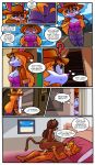  anthro antoine_d&#039;coolette bed bedroom being_watched big_breasts breasts bunnie_rabbot canine cheating comic coyote dialogue dreamcastzx1 english_text feline female hi_res lagomorph male male/female mammal rabbit sex sonic_(series) tatiana_the_tiger text tiger walk-in 