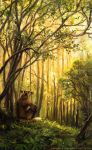  2014 anthro black_nose canine forest fox kenket mammal sitting solo tree 