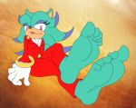  2016 anthro archie_comics barefoot black_nose breezie_the_hedgehog clothed clothing feet female foot_focus hair hedgehog java-mocha_(artist) mammal soles solo sonic_(series) toes 