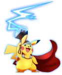  2018 3_toes 5_fingers alpha_channel ambiguous_gender anthro armor black_nose blue_eyes cape clothing cosplay crossover digital_drawing_(artwork) digital_media_(artwork) dipstick_ears glowing hammer helmet holding_object holding_weapon lightning marvel mjolnir mostly_nude nintendo open_mouth open_smile pikachu pok&eacute;mon pok&eacute;mon_(species) red_cheeks rugissang simple_background smile solo standing thor_(marvel) toes tools transparent_background video_games weapon yellow_body 