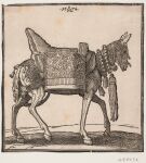 1576 16th_century absurd_res ambiguous_feral ambiguous_gender ancient_art basket bell bell_collar collar container cowbell cowbell_collar dated detailed_background equid equine feral hatching_(art) hi_res hooves hybrid mammal melchior_lorck monochrome mule outside public_domain quadruped saddle shaded side_view signature solo standing tail tassels traditional_media_(artwork) unguligrade