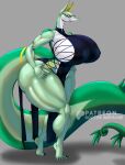 absurd_res anthro anthrofied ara_ara barefoot big_breasts big_tail breasts clothing curvy_figure doctor_awesome dress eyewear feet female female_anthro generation_5_pokemon glasses hi_res huge_breasts huge_tail muscular muscular_female nintendo pokemon pokemon_(species) scalie serpentine serperior side_boob side_laced_dress tail thick_thighs tied_dress
