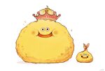  :d blush commentary_request creature creature_focus crown dragon_quest food food-themed_creature highres king_slime_(dragon_quest) linne_(hld_doreko) no_humans shrimp shrimp_tempura simple_background slime_(dragon_quest) smile sparkle sparkling_aura tempura white_background 