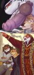 absurd_res animal_genitalia animal_penis anthro balls bedroom_eyes bottomwear bound bulge canine_genitalia canine_penis chain chained chair clothed clothing collar comic crossed_arms crown deer digital_media_(artwork) dragon dress erection erection_under_clothing felid female fur furniture genitals giraffe giraffid group hair half-closed_eyes headgear hi_res horn hybrid ivy_(tvard) king knot larger_male lion male male/female mammal mane medieval medieval_clothing medieval_fantasy mythological_creature mythological_scalie mythology narrowed_eyes open_mouth ossicone pantherine pants penis penis_on_head robe royalty scalie seductive sitting size_difference smaller_female smile standing teeth tvard urethra