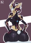  2018 big_butt breasts butt duo female hand_on_butt hot_dogging humanoid humanoid_penis khora_(warframe) looking_back male male/female not_furry penis pitofchaos solo_focus video_games warframe 