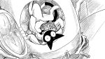 16:9 ambiguous_gender anthro bow_tie clothing coat comic crater cushion deck_(structure) dizzy domestic_cat door dragonweirdo felid feline felis furgonomics group gytras_(dragonweirdo) hatch hi_res lab_coat mammal monochrome mouse murid murine railing rodent stunned topwear upside_down widescreen